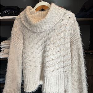 Anthropologie Cream Cowl Neck Sweater